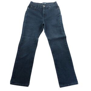 Lee Womens Jeans Size 12 Medium Blue Denim Classic Fit Straight Leg Embroidered